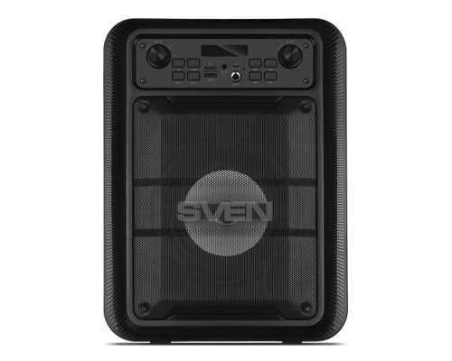 Портативная колонка Sven PS-400 Black 1.0, 12 Вт, 100-20000 Гц, Bluetooth, FM-радио, microSD/USB, 1200 мАч, вход микрофона, LED-дисплей, черная