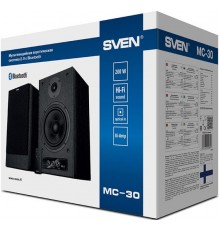 Колонки Sven MC-30 2.0, стерео, 30-27000 Гц, 200 Вт, Bluetooth, 3.5 мм, USB/microUSB, RCA, microSD, ПДУ, сеть 220В, цвет  MDF черный                                                                                                                      
