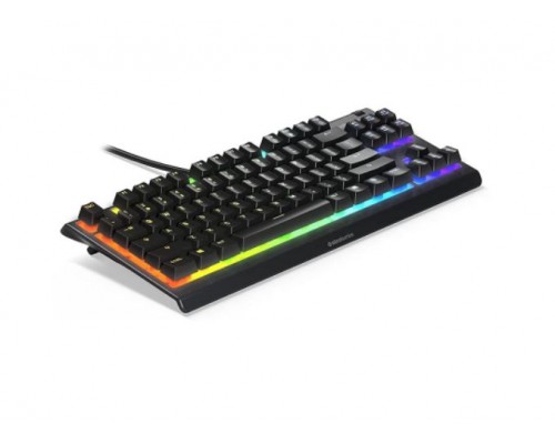 Клавиатура SteelSeries Apex 3 TKL SS64817 мембранная, проводная, USB, 85 кл., без NumLock, подсветка RGB, IP32, черная