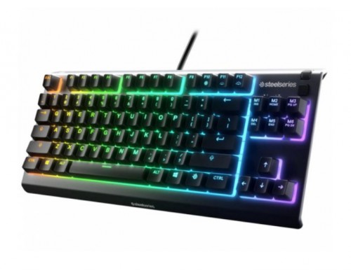 Клавиатура SteelSeries Apex 3 TKL SS64817 мембранная, проводная, USB, 85 кл., без NumLock, подсветка RGB, IP32, черная