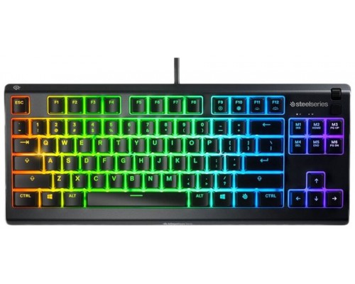 Клавиатура SteelSeries Apex 3 TKL SS64817 мембранная, проводная, USB, 85 кл., без NumLock, подсветка RGB, IP32, черная