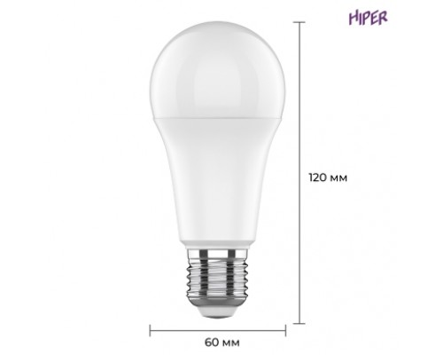 Умная LED лампочка Wi-Fi HIPER IoT A61 White, WiFi 2.4 ГГц, 802.11 b/g/n, E27, AC 100-250В, 2700K-6500K, A+, 1020 лм, Android 5.1  iOS 10