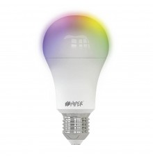 Умная LED лампочка Wi-Fi HIPER IoT A61 RGB, WiFi 2.4 ГГц, 802.11 b/g/n, E27, AC 220-250В, 2700K-6500K, A+, 1020 лм, Android 5.1  iOS 10                                                                                                                   