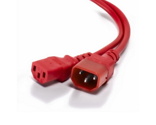 Шнур (кабель питания) ПВС-АП 3*1,0 C13C14, 10A, красный 1,2 м