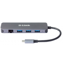 Концетратор usb D-Link DUB-2334/A1A, 3-port USB 3.0, 1 port RJ-45 Hub.3 downstream USB type A (female) ports, 1 upstream USB type C (male), 1 USB type C/PD 3.0 (female) port, 1 x 10/100/1000 Base-T port, support Mac                                   