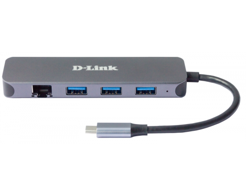 Концетратор usb D-Link DUB-2334/A1A, 3-port USB 3.0, 1 port RJ-45 Hub.3 downstream USB type A (female) ports, 1 upstream USB type C (male), 1 USB type C/PD 3.0 (female) port, 1 x 10/100/1000 Base-T port, support Mac