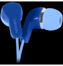 Наушники CANYON EPM-02 Stereo Earphones with inline microphone, Blue, cable length 1.2m, 20*15*10mm, 0.013kg                                                                                                                                              
