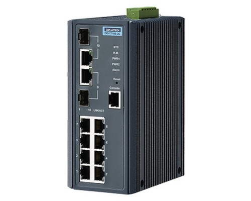 Коммутатор Ethernet EKI-7710E-2C-AE   8FE+2G Port Gigabit Managed Redundant Industrial Switch Advantech
