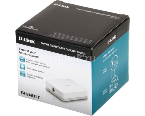 Коммутатор D-Link DGS-1005A/F1A, L2 Unmanaged Switch with 5 10/100/1000Base-T ports.2K Mac address, Auto-sensing, 802.3x Flow Control, Stand-alone, Auto MDI/MDI-X for each port, Plastic case.Manual + External