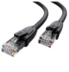 Патчкорд прямой 15.0m UTP кат.6, черный, 24 AWG, литой, ethernet high speed, RJ45, T568B                                                                                                                                                                  