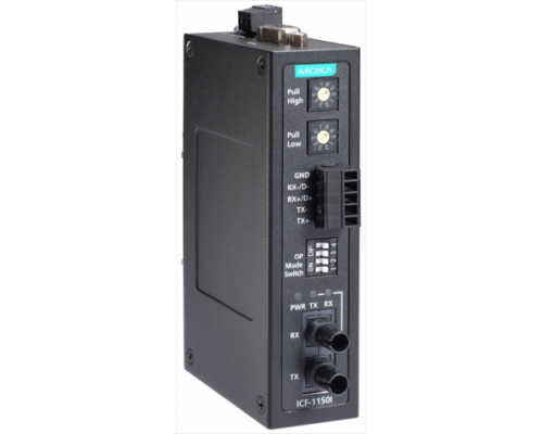 Преобразователь serial в оптику ICF-1150-S-ST Industrial RS-232/422/485 to Fiber Optic Converter, ST Single mode