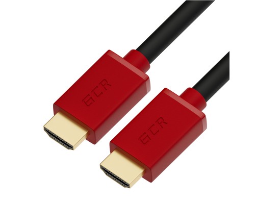 Кабель GCR  2.0m HDMI версия 2.0, HDR 4:2:2, Ultra HD, 4K 60 fps 60Hz/5K*30Hz, 3D, AUDIO, 18.0 Гбит/с, 28/28 AWG, OD7.3mm, тройной экран, черный, красные коннекторы, GCR-HM451-2.0m