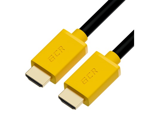 Кабель GCR  2.0m HDMI версия 2.0, HDR 4:2:2, Ultra HD, 4K 60 fps 60Hz/5K*30Hz, 3D, AUDIO, 18.0 Гбит/с, 28/28 AWG, OD7.3mm, тройной экран, черный, желтые коннекторы, GCR-HM441-2.0m