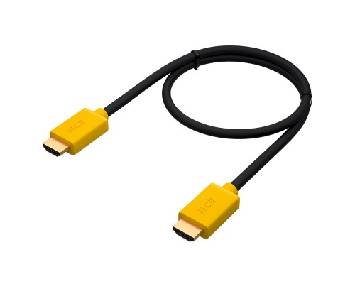 Кабель GCR  2.0m HDMI версия 2.0, HDR 4:2:2, Ultra HD, 4K 60 fps 60Hz/5K*30Hz, 3D, AUDIO, 18.0 Гбит/с, 28/28 AWG, OD7.3mm, тройной экран, черный, желтые коннекторы, GCR-HM441-2.0m