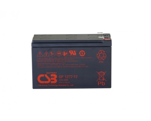 Аккумулятор Battery CSB series GP, GP1272 (12V28W), voltage 12V, capacity 28 W/C at 15 min. discharge to U fin. - 1.67 V/Cel at 25°C, (discharge 20 hours), max. discharge current (5 sec.) 100A, short circuit current 304A, max. charge current 2.8A, le