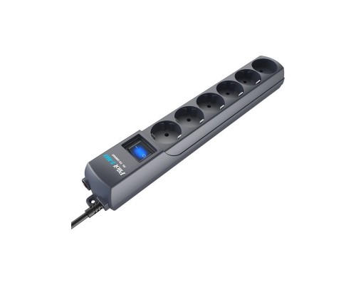 Сетевой фильтр Surge protector Pilot S Max (5 euros + 1GP), 15A/3.5kVA, automatic, 5 m, graphite