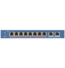 Видеорегистратор 8 RJ45 100M PoE с грозозащитой 6кВ, 2 Uplink порт 1000М Ethernet, бюджет PoE 60Вт, поддерживают режим передачи до 300 м, IEEE802.3af IEEE802.3at;48 VDC 1.35 A;-10 C...+40C.                                                             