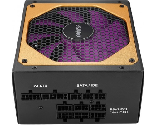 блок питания для ПК 1200 Ватт/ PSU HIPER HPG-1200FM (1200W 80+Gold, 14cm Fan, 220V input, Efficiency 90%, Modular, Black) BOX