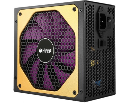 блок питания для ПК 1200 Ватт/ PSU HIPER HPG-1200FM (1200W 80+Gold, 14cm Fan, 220V input, Efficiency 90%, Modular, Black) BOX