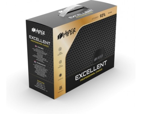 блок питания для ПК 1200 Ватт/ PSU HIPER HPG-1200FM (1200W 80+Gold, 14cm Fan, 220V input, Efficiency 90%, Modular, Black) BOX