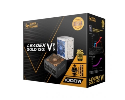 Блок питания Super Flower Power Supply Leadex V Gold PRO, 1000W, ATX, 120mm, 12xSATA, 4xPCI-E(6+2), APFC, 80+ Gold, Full Modular