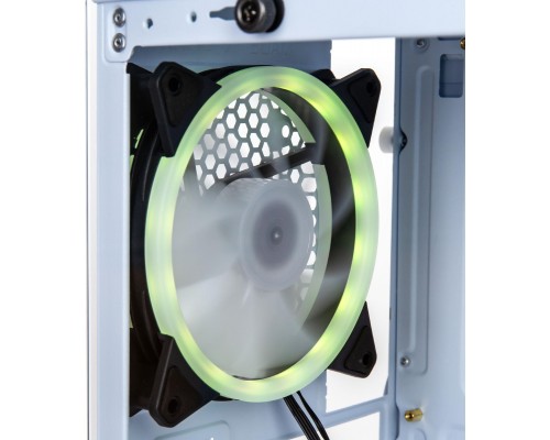 корпус для ПК без БП/ PC CASE HIPER MG100 WIND (w/o PSU, USB+HD audio, 1*RGB rear fan, 3*RGB front fan) White