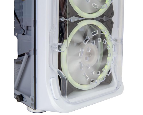 корпус для ПК без БП/ PC CASE HIPER MG100 WIND (w/o PSU, USB+HD audio, 1*RGB rear fan, 3*RGB front fan) White