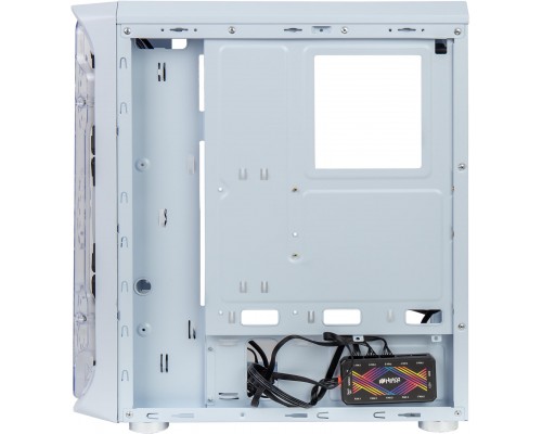 корпус для ПК без БП/ PC CASE HIPER MG100 WIND (w/o PSU, USB+HD audio, 1*RGB rear fan, 3*RGB front fan) White