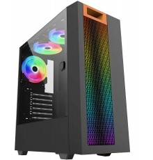 корпус для ПК без БП/ PC CASE HIPER HG304 ATOM (w/o PSU, USB+HD audio, 3*RGB front fan) BLACK                                                                                                                                                             