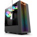 корпус для ПК без БП/ PC CASE HIPER HG304 ATOM (w/o PSU, USB+HD audio, 3*RGB front fan) BLACK