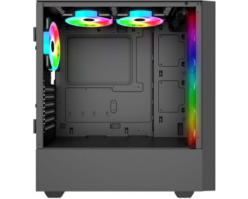 корпус для ПК без БП/ PC CASE HIPER HG304 ATOM (w/o PSU, USB+HD audio, 3*RGB front fan) BLACK