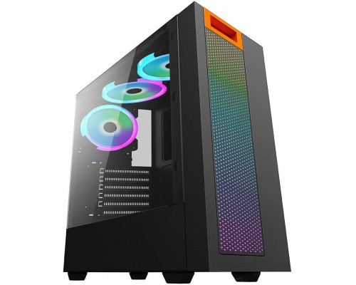 корпус для ПК без БП/ PC CASE HIPER HG304 ATOM (w/o PSU, USB+HD audio, 3*RGB front fan) BLACK