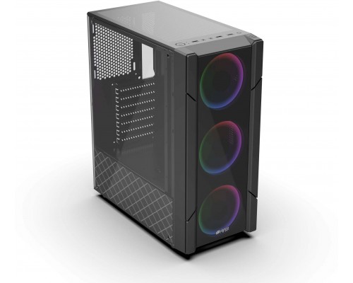 корпус для ПК без БП/ PC CASE HIPER XG301 POLARIS 2 (w/o PSU, USB+HD audio, 3*RGB front fan) BLACK