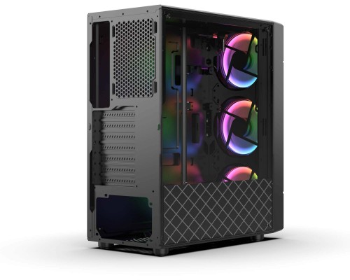 корпус для ПК без БП/ PC CASE HIPER XG301 POLARIS 2 (w/o PSU, USB+HD audio, 3*RGB front fan) BLACK