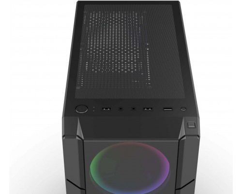 корпус для ПК без БП/ PC CASE HIPER XG301 POLARIS 2 (w/o PSU, USB+HD audio, 3*RGB front fan) BLACK