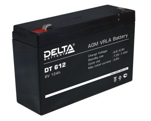 Аккумулятор Battery Delta DT 612, voltage 6V, capacity 12Ah, 151х50х100mm