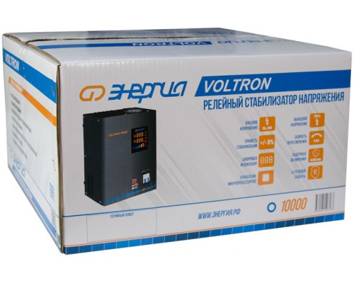 Стабилизатор  VOLTRON -10 000  ЭНЕРГИЯ Voltron (5%)/ Stabilizer VOLTRON -10 000 ENERGY Voltron (5%)