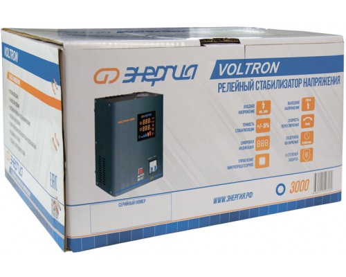 Стабилизатор  VOLTRON - 3000  ЭНЕРГИЯ Voltron (5%)/ Stabilizer VOLTRON - 3000 ENERGY Voltron (5%)