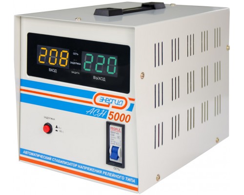 Стабилизатор  АСН- 5000  ЭНЕРГИЯ с цифр. дисплеем/ Stabilizer ASN-5000 ENERGY with numbers. display