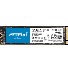 Накопитель Crucial SSD P2, 2000GB, M.2(22x80mm), NVMe, PCIe 3.0 x4, 3D TLC, R/W 2400/1800MB/s, IOPs н.д./н.д., TBW 600, DWPD 0.2 (12 мес.)                                                                                                                