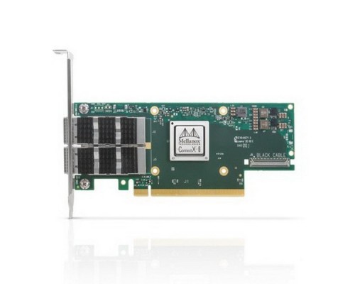Сетевой адаптер MCX653106A-ECAT  ConnectX-6 VPI adapter card, 100Gb/s (HDR100, EDR IB and 100GbE), dual-port QSFP56, PCIe3.0/4.0 x16, tall bracket
