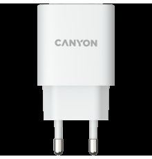 Адаптер питания Canyon, Wall charger with 1*USB, QC3.0 18W, Input: 100V-240V, Output: DC 5V/3A,9V/2A,12V/1.5A, Eu plug, OCP/OVP/OTP/SCP, CE, RoHS ,ERP. Size: 80.17*41.23*28.68mm, 50g, White                                                             