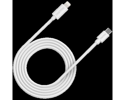 Кабель Type C to lightning ,5V3A, 9V2.22A ,PD20W, power cord:18AWG*4C, Signal cord:28AWG*4C, data transfer speed:8M/s, OD4.5MM,2M, PVC, white, Rohs