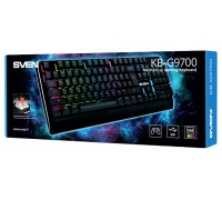 Клавиатура Sven KB-G9700 механическая, проводная, 104 кн, USB, Cherry MX Red, RGB подсветка, черная                                                                                                                                                       