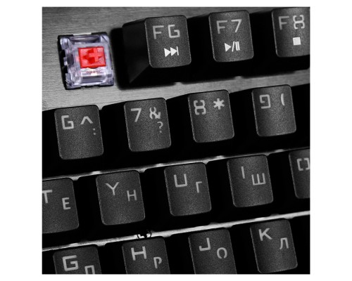 Клавиатура Sven KB-G9700 механическая, проводная, 104 кн, USB, Cherry MX Red, RGB подсветка, черная