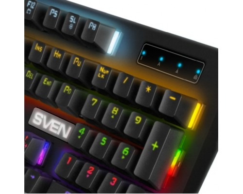 Клавиатура Sven KB-G9100 механическая, проводная, 104 кн, USB, Outemu Blue, RGB подсветка, черная