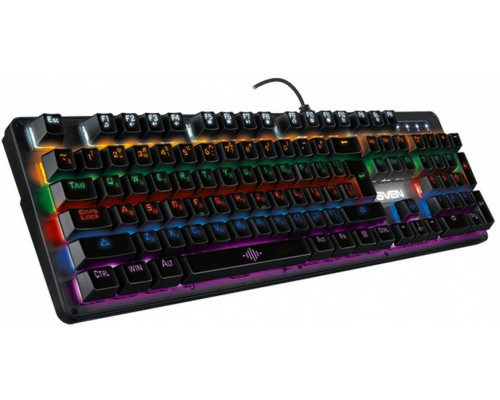 Клавиатура Sven KB-G9100 механическая, проводная, 104 кн, USB, Outemu Blue, RGB подсветка, черная