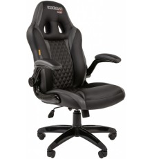 Игровое кресло Chairman game 15 компьютерное, до 120 кг, экокожа/пластик, цвет  черный/серый                                                                                                                                                              