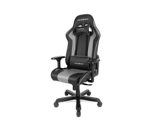 Игровое кресло DXRacer King OH/K99/NG компьютерное, до 150 кг, 4D, до 170 градусов, экокожа, металл, цвет  черный/серый