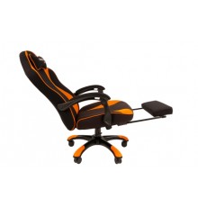 Игровое кресло Chairman game 35 компьютерное, до 150 кг, подставка для ног, ткань/пластик, цвет  черный/оранжевый                                                                                                                                         